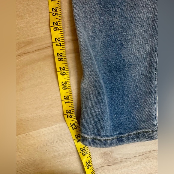 MAN Button Fly Distressed Ripped Fringe Men’s Denim Jeans Casual Summer Size 34 - Picture 6 of 9